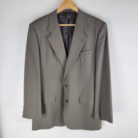 Hickey Freeman Boardroom Blazer Union Made Wool Lined Gray Size 43L